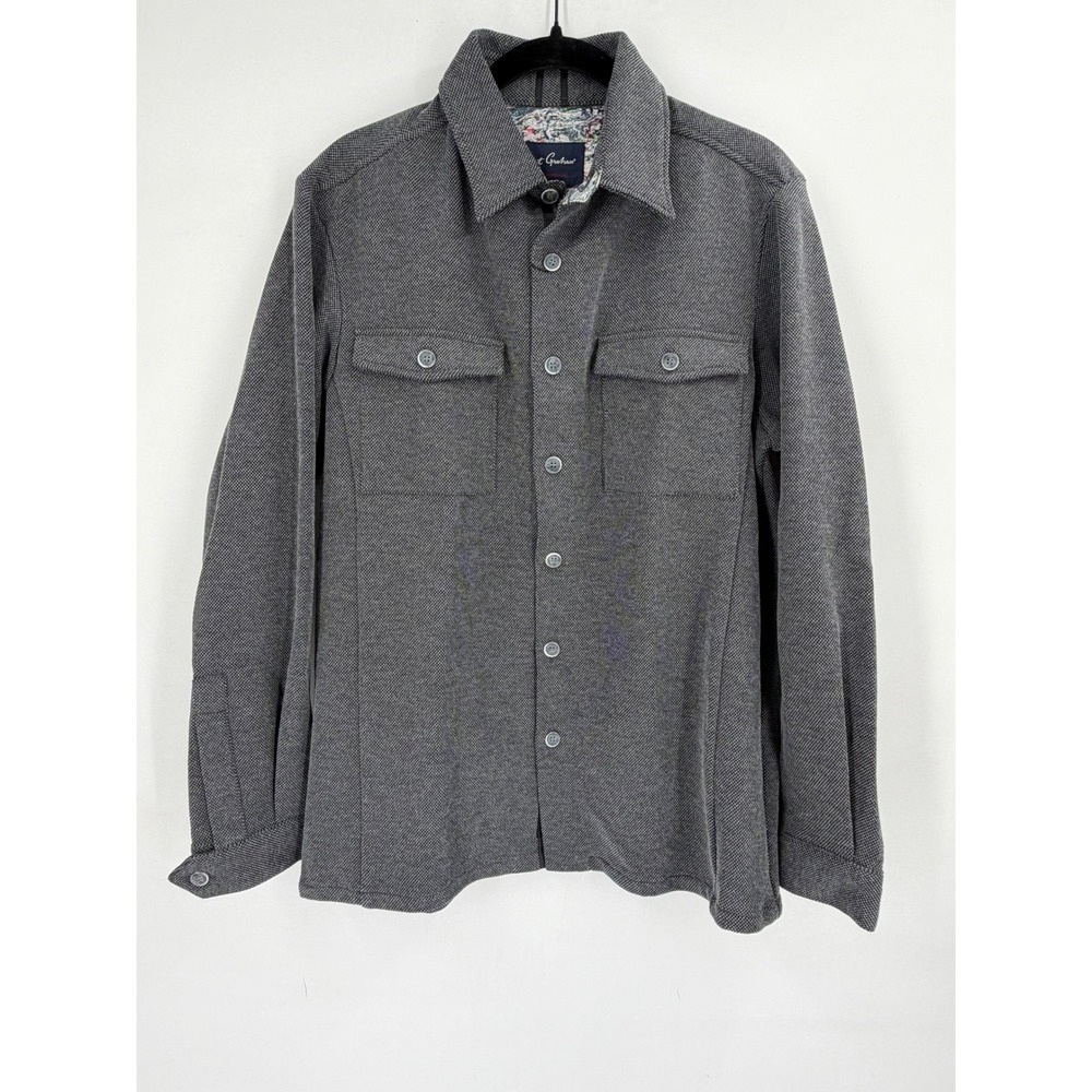 Robert Graham Bishop Shirt Jacket Mens M Dark Grey Knit Modern Americana NWT